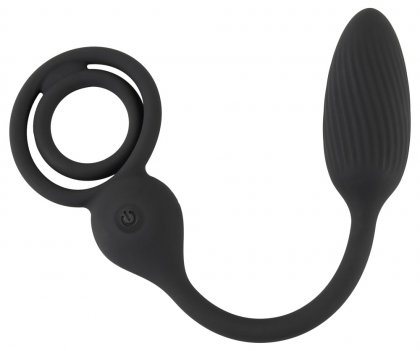 Cock And Ball Ring With A RC Butt Plug