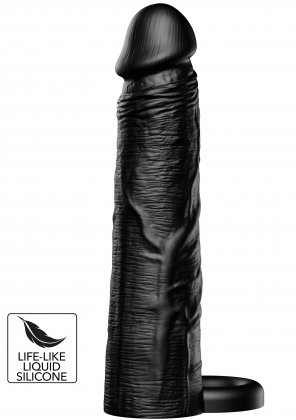 Penis Sleeve Liquid Silicone Ring 20 cm Black