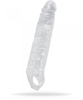 Crystal Skin Penis Sleeve 27,8 cm - Transparant och texturerad penissleeve