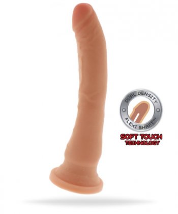 Realistisk dildo tillverkad av högkvalitativ och skön TPE. Stark sugkopp i basen. Flexibelt skaft och realistisk design.