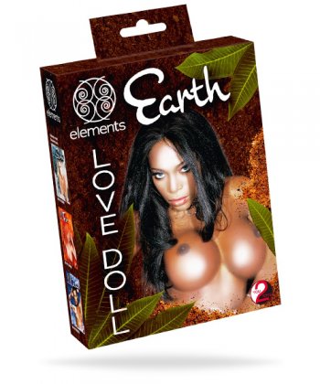 Elements Dolls Earth - Mörkhyad uppblåsbar sexdocka
