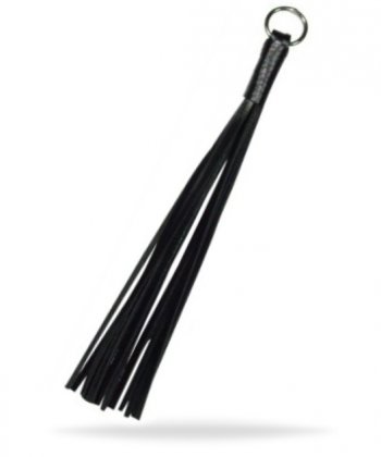 Finger Leather Whip Black