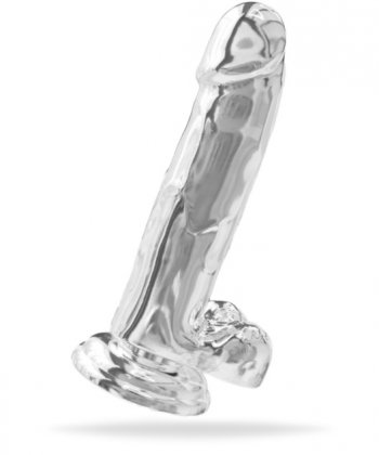 Get Real Clear Dildo w. Balls 7 inch