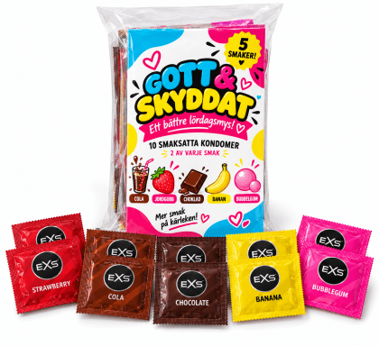 Gott & skyddat kondomer 10 pack smaksatta kondomer