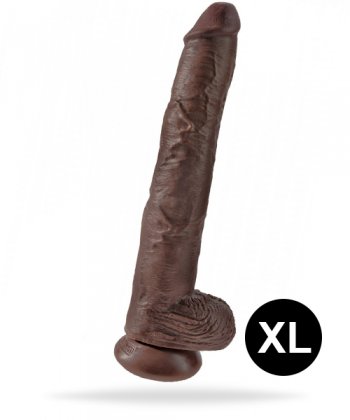 King Cock 14 Inch With Balls - Extra stor realistisk dong med sugpropp