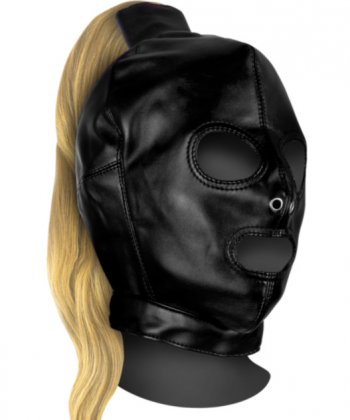 Mask with Blonde Ponytail – Black
