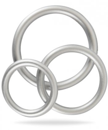 Metallic Silicone Cock Ring Set