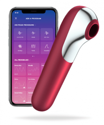 Satisfyer Dual Love Appstyrd Lufttrycksvibrator med vibration