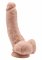 Cock 8 Inch With Balls - Beige svart dong med sugpropp