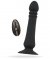 Svart analplugg med 7 vibrationer och 3 thrusting funktioner. Fjärrstyrd. Helt vattentät och uppladdningsbar plugg. Silikon.