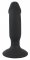 Svart analplugg med en vågig och lätt böjd form. Uppladdningsbar. 7 olika funktioner. Bred bas. P-punkts stimulering. Enkel.