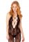 Daring Floral Halter Bodystocking ONESIZE