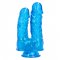 Caino and Abele Double Dildo - Jelly Blue