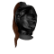 Mask with Brown Ponytail – Black