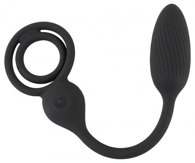 Cock And Ball Ring With A RC Butt Plug