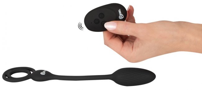 Cock And Ball Ring With A RC Butt Plug