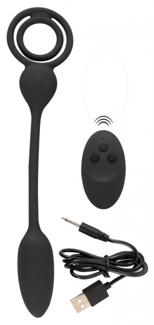 Cock And Ball Ring With A RC Butt Plug