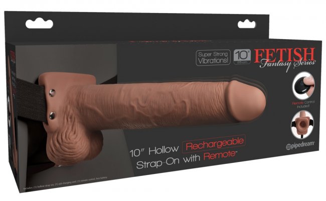 10" Hollow Strap-on with Remote