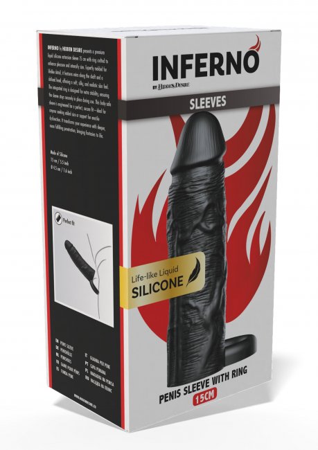 Penis Sleeve Liquid Silicone Ring 15 cm Black