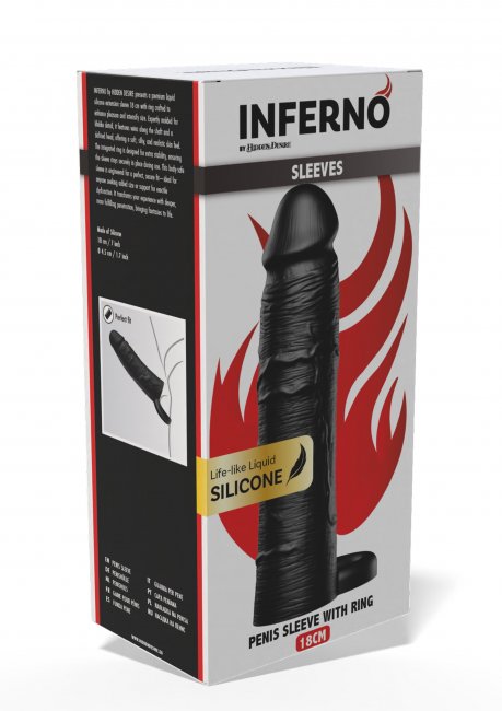 Penis Sleeve Liquid Silicone Ring 18 cm Black
