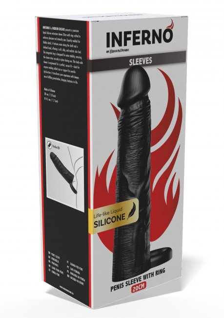 Penis Sleeve Liquid Silicone Ring 20 cm Black