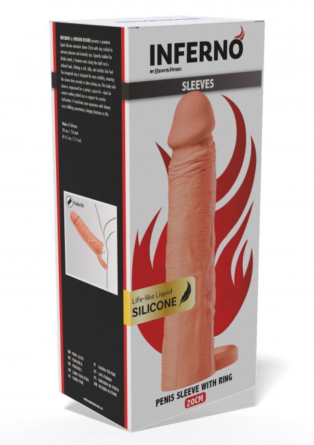 Penis Sleeve Liquid Silicone Ring 20 cm Beige