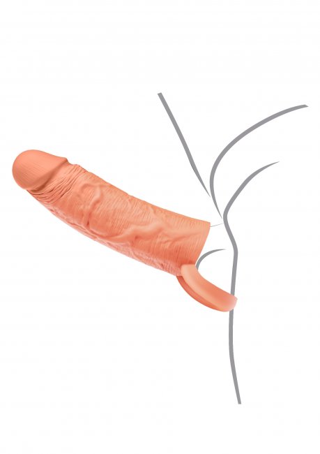 Penis Sleeve Liquid Silicone Ring 20 cm Beige