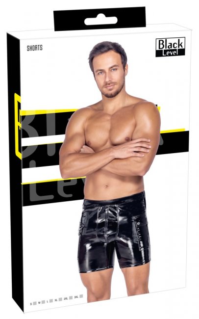 Vinyl Shorts with Pockets