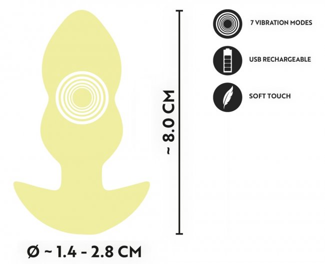 Vibrating Ribbed Mini Butt Plug