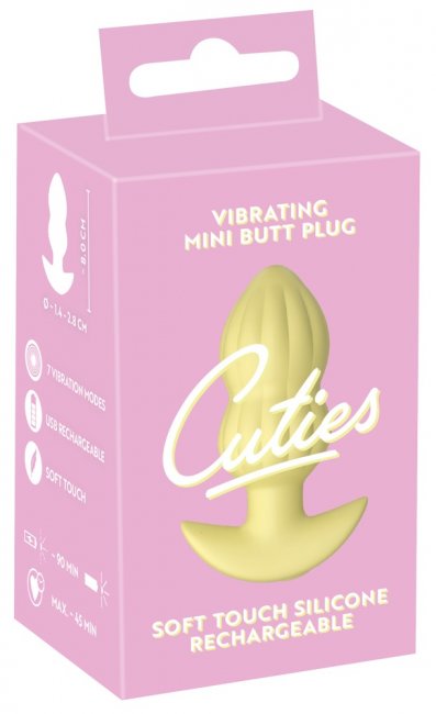 Vibrating Ribbed Mini Butt Plug