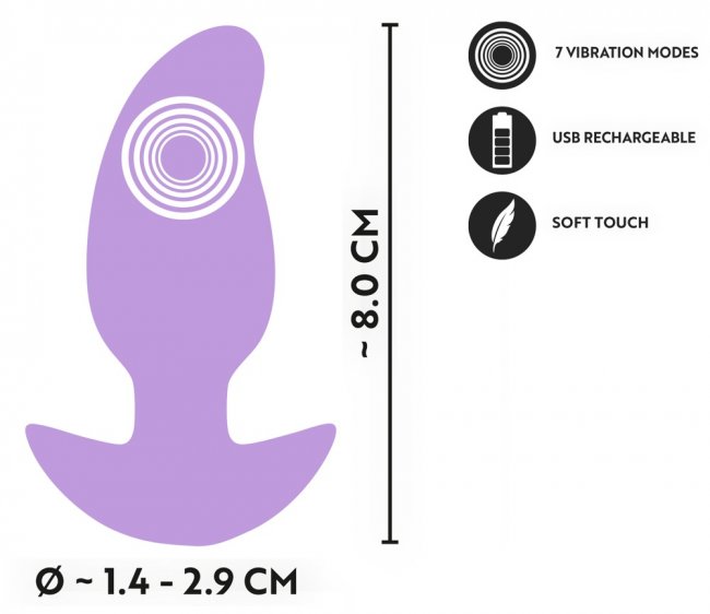 Vibrating Curved Mini Butt Plug