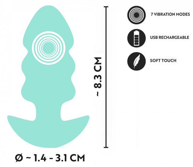 Vibrating Wavy Mini Butt Plug