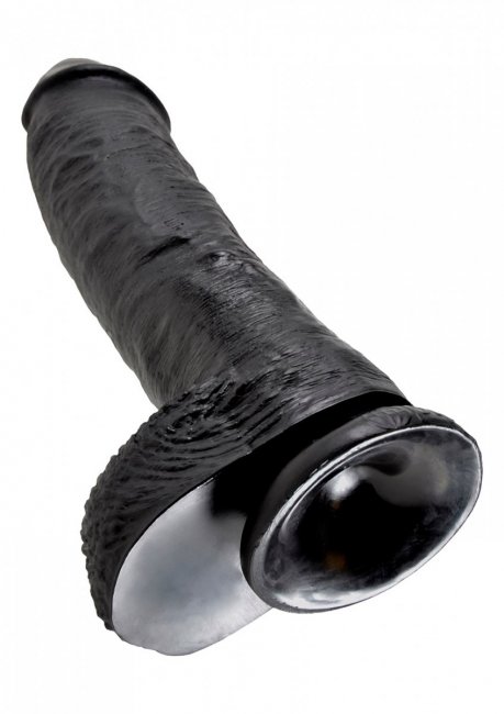 King Cock With Balls Black 25 cm