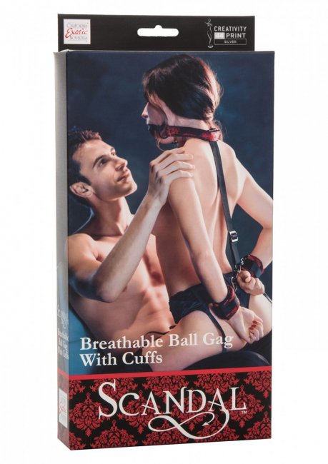 Scandal Breathable Ball Gag With Cuffs