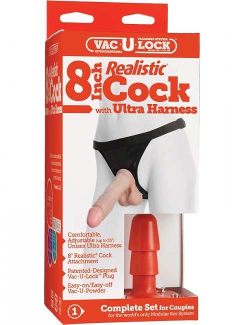 Vac-U-Lock Realistic Cock with Ultra Harness