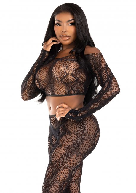 Python Crop Top & Footless Tights