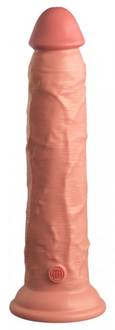 9 Vibrating + Dual Density Silicone Cock with Remote