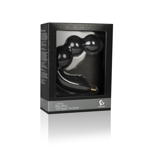 Svart analvibrator tillverkad av mjuk silikon. Helt vattentät. Avtagbar vibrator med 7 funktioner. Stimulerande och böjd form