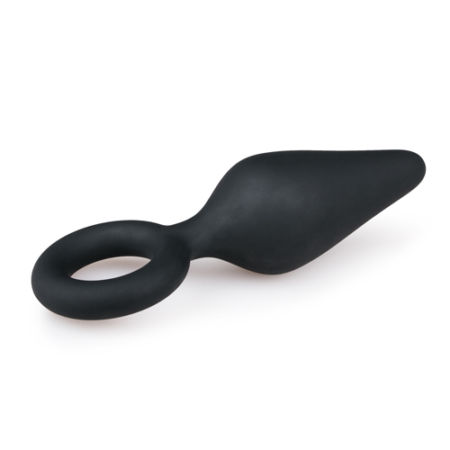 Black Buttplug With Pull Ring Large