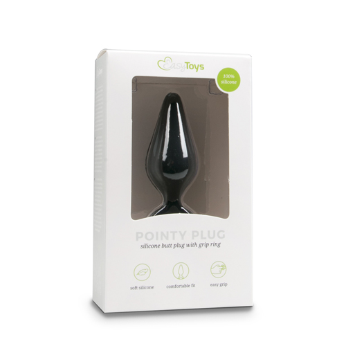 Black Buttplug With Pull Ring Large
