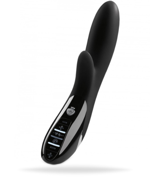 Uppladdningsbar e-stim vibrator tillverkad av högkvalitativ silikon. Helt vattentät. 2 superstarka motorer. Många funktioner.