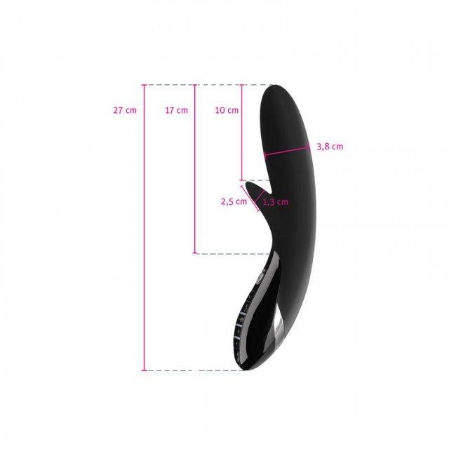 Uppladdningsbar e-stim vibrator tillverkad av högkvalitativ silikon. Helt vattentät. 2 superstarka motorer. Många funktioner.