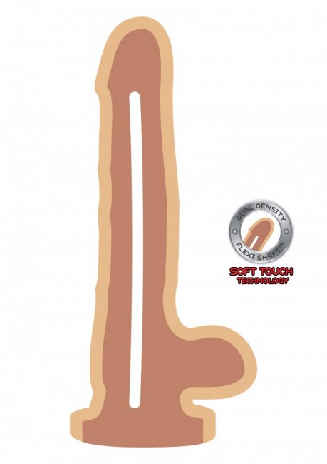 Realistisk dildo tillverkad av högkvalitativ TPE utrustad med en stark sugkopp. Flexibelt skaft och realistiska detaljer.