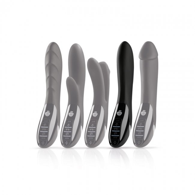 Uppladdningsbar e-stim vibrator tillverkad av högkvalitativ silikon. Helt vattentät. 2 superstarka motorer. Många funktioner.