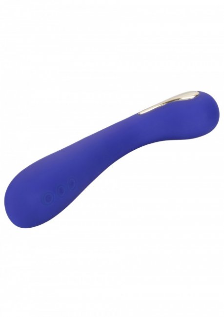 Lila vibrator med 7 vibrationer och 5 e-stim funktioner. Uppladdningsbar, vattentät, lätt böjt skaft. Enkel att använda.