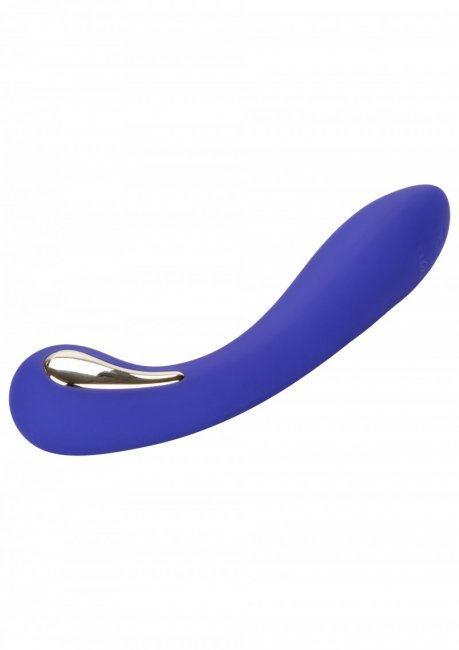 Lila vibrator med 7 vibrationer och 5 e-stim funktioner. Uppladdningsbar, vattentät, lätt böjt skaft. Enkel att använda.