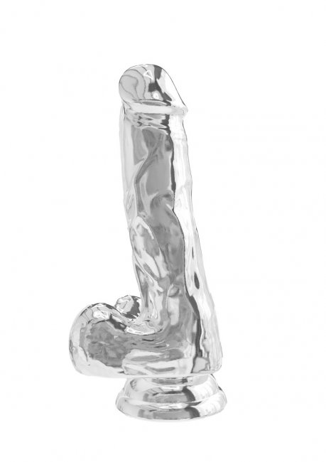 Get Real Clear Dildo w. Balls 6 inch