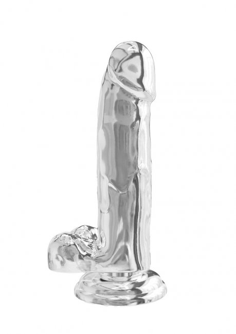 Get Real Clear Dildo w. Balls 7 inch