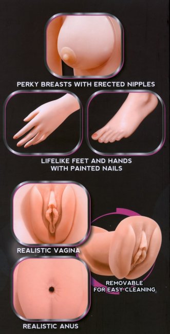 Hot Lucy Lifesize Love Doll - Blond härlig uppblåsbar sexdocka med vibrator