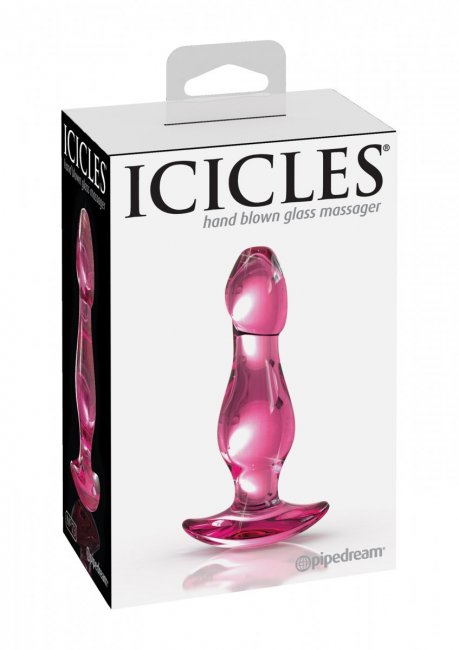 Rosa analplugg tillverkad av temperaturkänsligt glas. Elegant handgjord med ett öga för detaljer. Snygg och unik design.